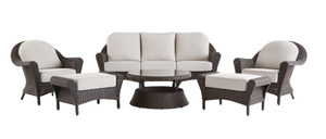 CANVAS Summerhill Outdoor Patio Conversation Dining Set w/UV-Resistant Cushions, 6 piece Set (*retail $2,599)