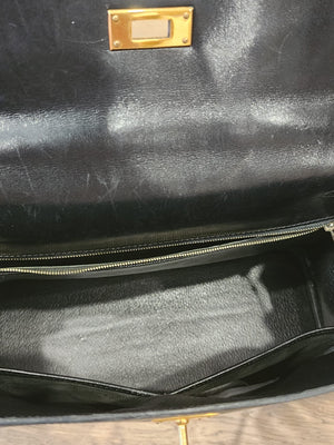 Vintage HERMÈS Black Kelly 32 Retourne Leather Bag