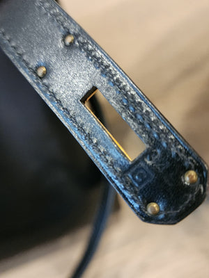 Vintage HERMÈS Black Kelly 32 Retourne Leather Bag