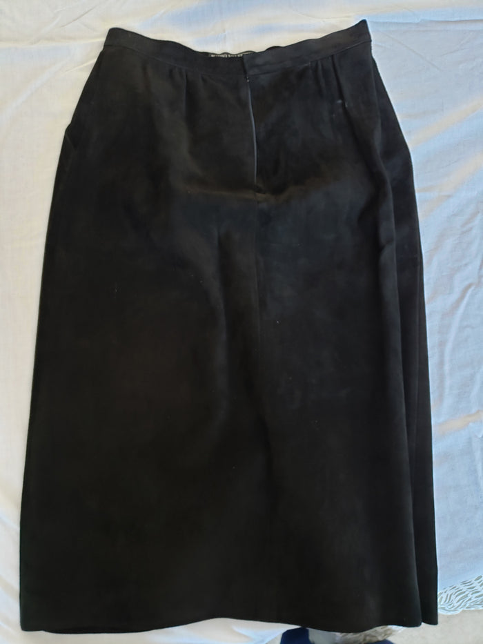 Valentino black shop leather skirt