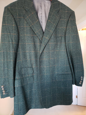 Men's Zegna Dark Green Checker Blazer