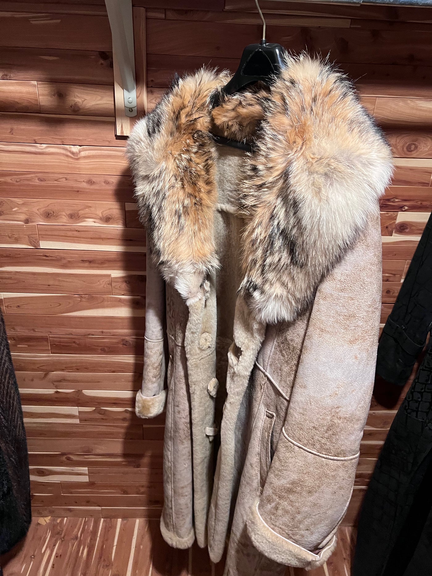 Shearling cape sale