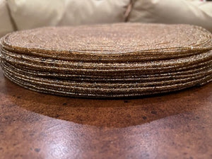 12 Gold Beaded Placemats