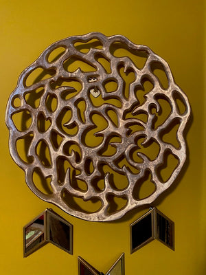 Abstract Gold Metal Wall Plaque