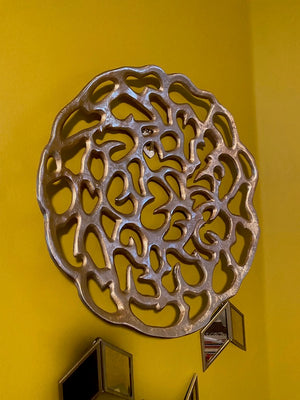 Abstract Gold Metal Wall Plaque