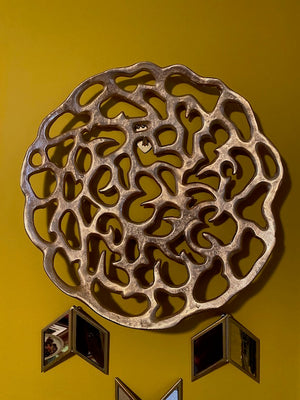 Abstract Gold Metal Wall Plaque