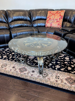 Ashley Furniture MARGILLES Round Glass Top Coffee Table