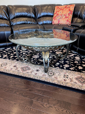 Ashley Furniture MARGILLES Round Glass Top Coffee Table