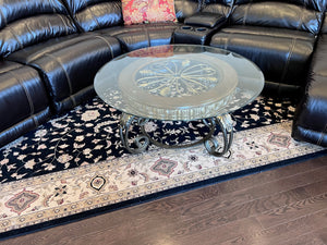 Ashley Furniture MARGILLES Round Glass Top Coffee Table