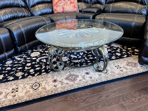 Ashley Furniture MARGILLES Round Glass Top Coffee Table