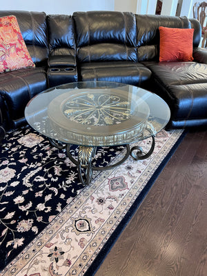 Ashley Furniture MARGILLES Round Glass Top Coffee Table