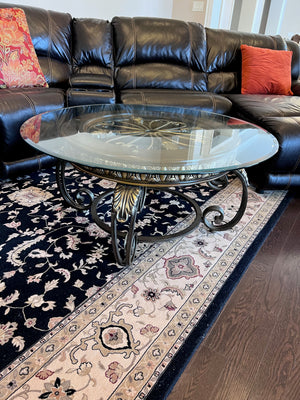 Ashley Furniture MARGILLES Round Glass Top Coffee Table