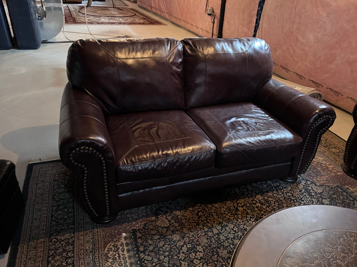 Ashley Furniture Brown Leather "Banner" Love Seat