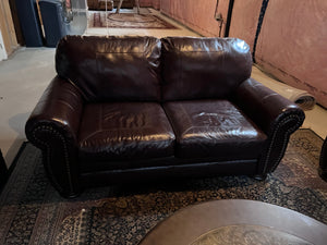 Ashley Furniture Brown Leather "Banner" Love Seat