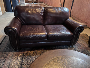 Ashley Furniture Brown Leather "Banner" Love Seat