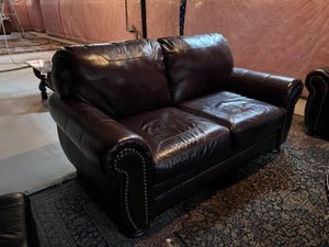 Ashley Furniture Brown Leather "Banner" Love Seat