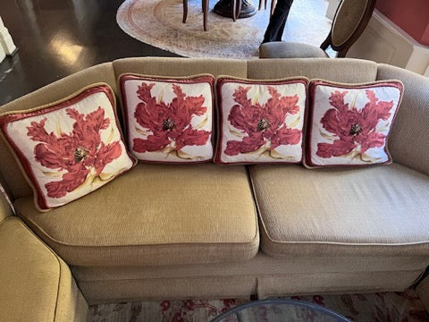 4 Jim Thompson Designer Silk Accent Pillows