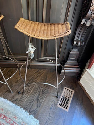 Pair of Wicker Counter Stools