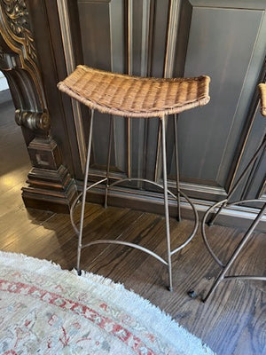 Pair of Wicker Counter Stools