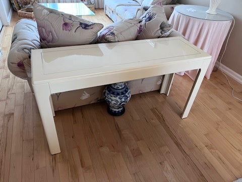 Vintage White Melamine Console Table