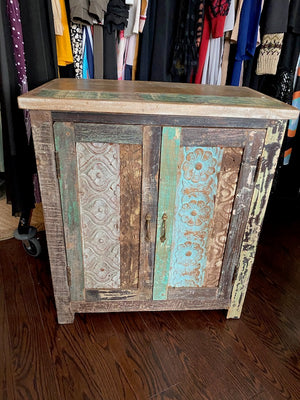 Pair of Rustic Wood Side Tables