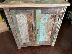 Pair of Rustic Wood Side Tables