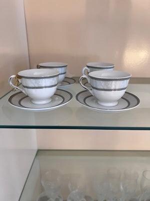 4 D'Lusso Home Collection Espresso Cups and Saucers