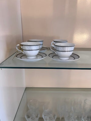 4 D'Lusso Home Collection Espresso Cups and Saucers