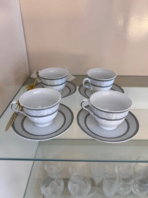 4 D'Lusso Home Collection Espresso Cups and Saucers