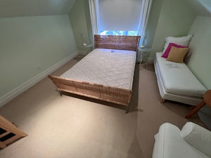 Wicker Style Queen Bed Frame + Mattress