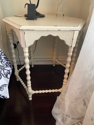 White Painted Wood Side Table # 2