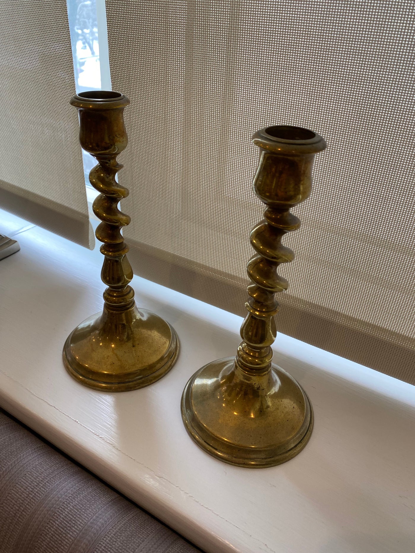 Pair of Twisted Brass Candlesticks, 8 – Sell My Stuff Canada
