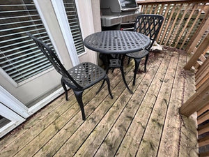 Cast Aluminum Bistro Table + 2 Chairs