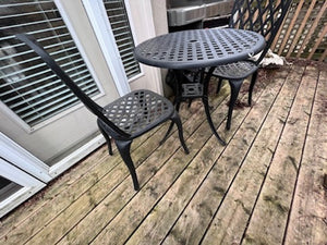 Cast Aluminum Bistro Table + 2 Chairs