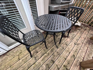 Cast Aluminum Bistro Table + 2 Chairs