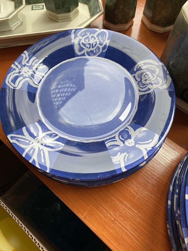 Blue glass dinnerware sets best sale