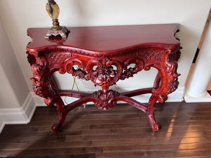 Wood Carved Console Table