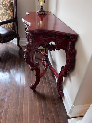Wood Carved Console Table