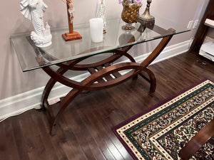 Glass Top Console Table