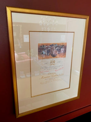 Chateau Mouton Rothschild Framed Label Print- 1987