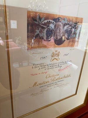 Chateau Mouton Rothschild Framed Label Print- 1987