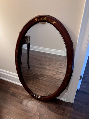 Inlaid Demilune Table + Matching Mirror