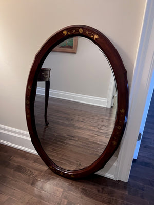 Inlaid Demilune Table + Matching Mirror