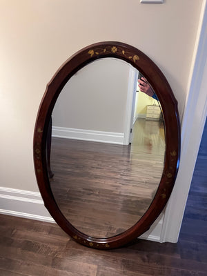 Inlaid Demilune Table + Matching Mirror