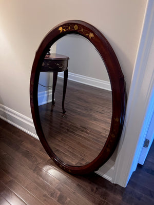 Inlaid Demilune Table + Matching Mirror