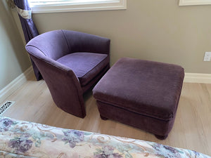 Purple Tub Chair + Ottoman