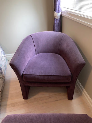 Purple Tub Chair + Ottoman