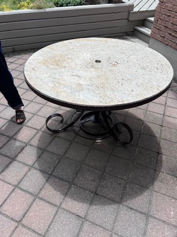 Round Granite Top Patio Table