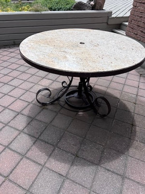 Round Granite Top Patio Table