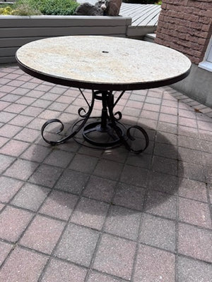 Round Granite Top Patio Table